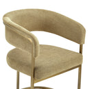 Modrest Sebastian - Modern Brown Fabric + Antique Brass Dining Chair