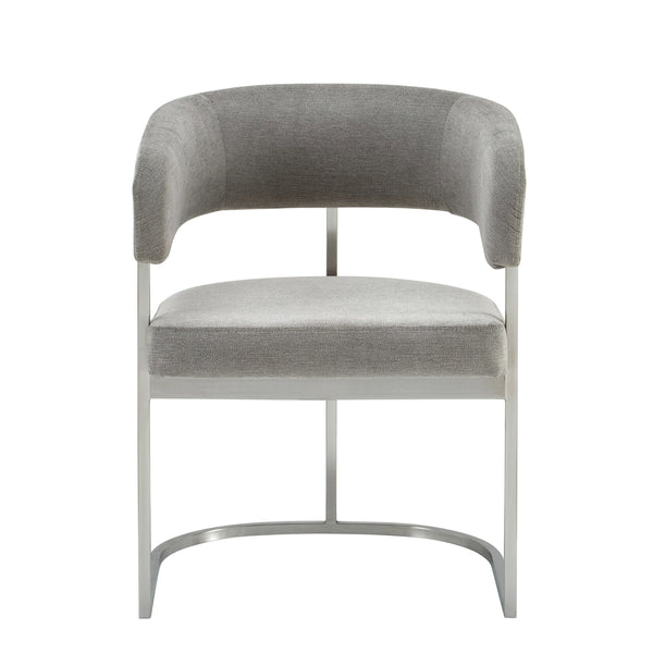 Modrest Sebastian - Modern Grey Fabric + Stainless Steel Dining Chair