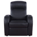 Cyrus Upholstered Track Arm Recliner Black