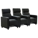 Toohey Upholstered Tufted Recliner Living Room Set Black