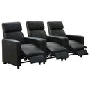 Toohey Upholstered Tufted Recliner Living Room Set Black