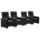 Toohey Upholstered Tufted Recliner Living Room Set Black
