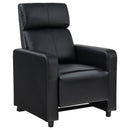 Toohey Upholstered Tufted Recliner Living Room Set Black
