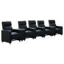 Toohey Upholstered Tufted Recliner Living Room Set Black