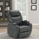 Sanger Upholstered Power Lift Massage Recliner Champagne