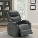 Sanger Upholstered Power Lift Massage Recliner Champagne
