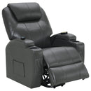 Sanger Upholstered Power Lift Massage Recliner Champagne