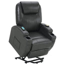 Sanger Upholstered Power Lift Massage Recliner Champagne