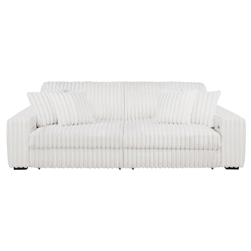 Jacana Corduroy Upholstered Dual Power Chaise Sofa Ivory