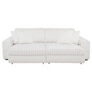 Jacana Corduroy Upholstered Dual Power Chaise Sofa Ivory