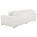 Jacana Corduroy Upholstered Dual Power Chaise Sofa Ivory