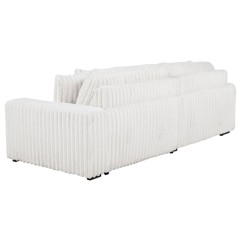 Jacana Corduroy Upholstered Dual Power Chaise Sofa Ivory