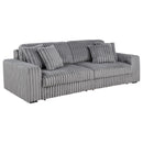 Jacana Corduroy Upholstered Dual Power Chaise Sofa Grey