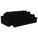 Jacana Corduroy Upholstered Dual Power Chaise Sofa Black