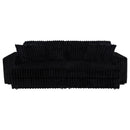 Jacana Corduroy Upholstered Dual Power Chaise Sofa Black