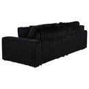 Jacana Corduroy Upholstered Dual Power Chaise Sofa Black