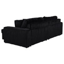 Jacana Corduroy Upholstered Dual Power Chaise Sofa Black