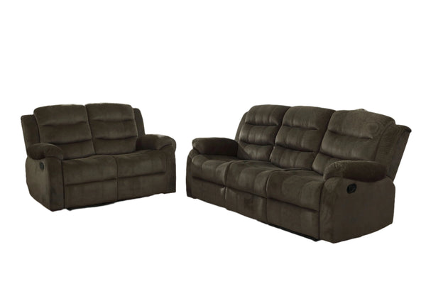 Rodman  Upholstered Reclining Sofa Set Olive Brown