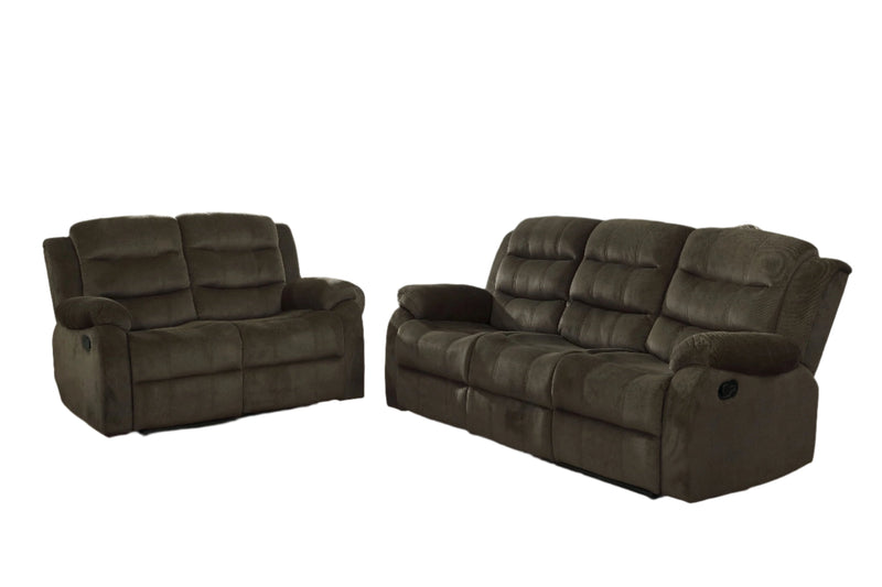 Rodman  Upholstered Reclining Sofa Set Olive Brown