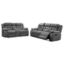 Higgins  Upholstered Motion Reclining Sofa Set Grey