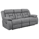Higgins  Upholstered Motion Reclining Sofa Set Grey