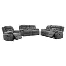 Higgins  Upholstered Motion Reclining Sofa Set Grey
