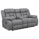 Higgins  Upholstered Motion Reclining Sofa Set Grey