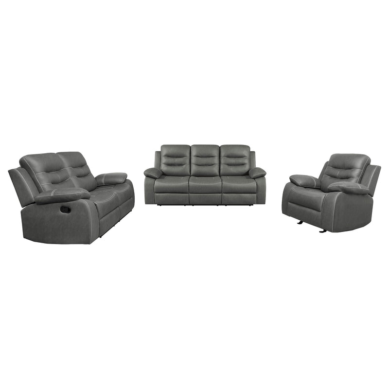 Nova  Upholstered Padded Arm Sofa Set Dark Grey