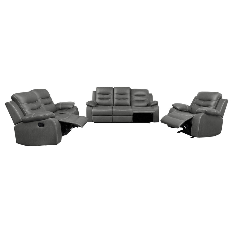 Nova  Upholstered Padded Arm Sofa Set Dark Grey