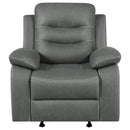 Nova Upholstered Padded Arm Glider Recliner Dark Grey