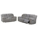 Gilson  Chenille Upholstered Reclining Sofa Set Grey