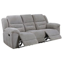 Gilson  Chenille Upholstered Reclining Sofa Set Grey