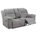 Gilson  Chenille Upholstered Reclining Sofa Set Grey