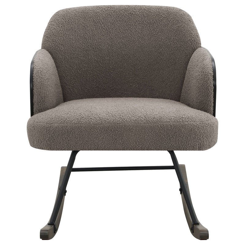 Paige Boucle Upholstered Mid Back Rocking Chair Beige