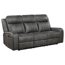 Raelynn  Upholstered Reclining Sofa Set Grey