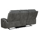 Raelynn  Upholstered Reclining Sofa Set Grey