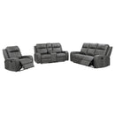 Raelynn  Upholstered Reclining Sofa Set Grey