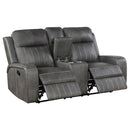 Raelynn  Upholstered Reclining Sofa Set Grey
