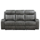 Raelynn Upholstered Track Arm Motion Sofa Grey