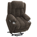 Houston Upholstered Power Lift Recliner Chair Camel
