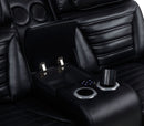 Zuma Faux Leather Dual Power Reclining LED Loveseat Black