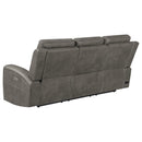 Brickston Triple Power Reclining Sofa Set Charcoal