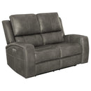 Brickston Triple Power Reclining Sofa Set Charcoal
