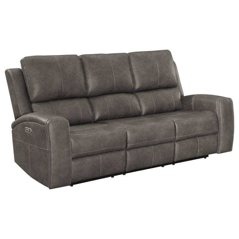 Brickston Triple Power Reclining Sofa Charcoal