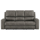 Brickston Triple Power Reclining Sofa Charcoal