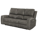 Brickston Triple Power Reclining Sofa Charcoal