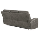 Brickston Triple Power Reclining Sofa Charcoal