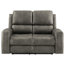 Brickston Triple Power Reclining Loveseat Charcoal