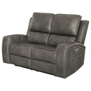 Brickston Triple Power Reclining Loveseat Charcoal
