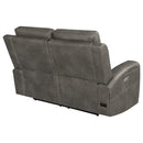 Brickston Triple Power Reclining Loveseat Charcoal